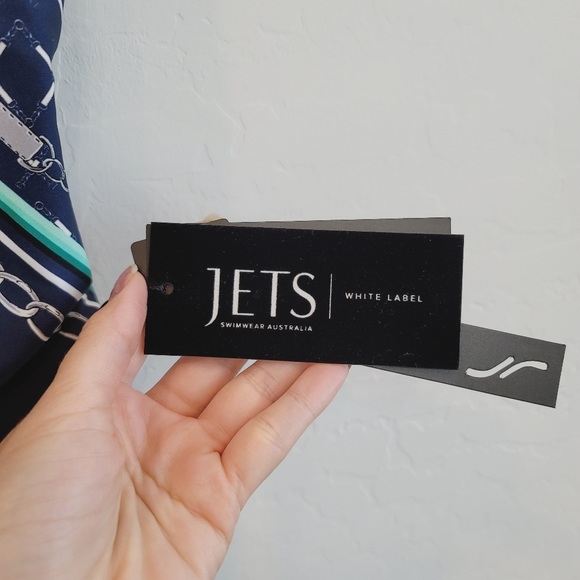 NWT Jets Riviera Plunge Swimsuit INK/WHITE Size 4 - Picture 8 of 16